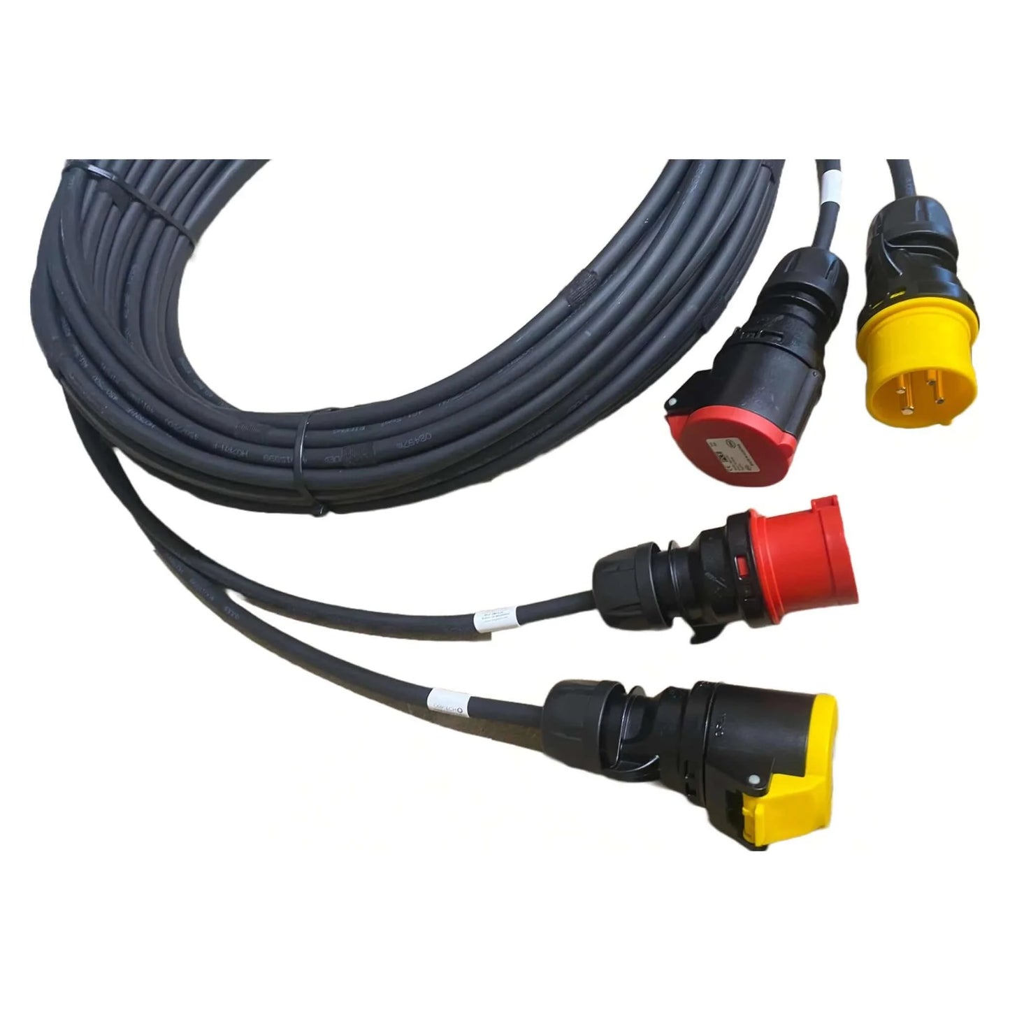 60m Hoist Power & Low Voltage Control Cable Looms - 16A Male To Female 4-PIN CEE FORM